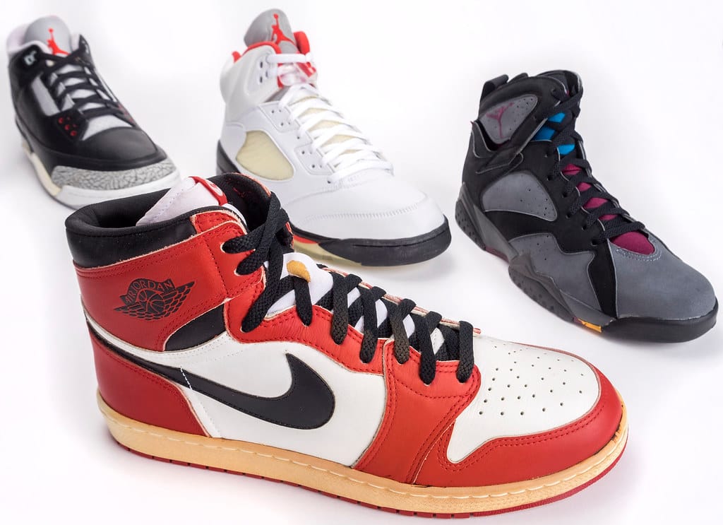 Classic Air Jordan Retro sneaker lineup